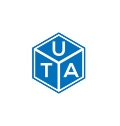 Uta Letter Logo Design On Black Background