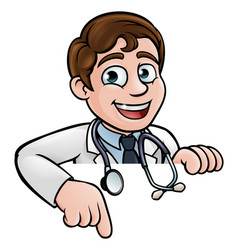 Doctor Cartoon Character Pointing