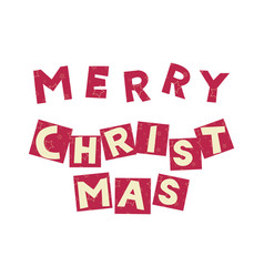 Merry Christmas Lettering In Cut Paper