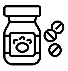 Pet Pills Icon Outline Dog Vaccine