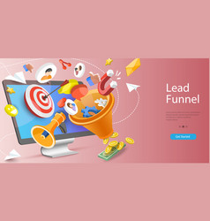 3d Conceptual Of Lead Funnel