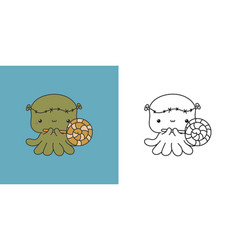 Cute Halloween Octopus Clipart For Coloring Page