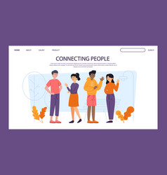 Hand Drawn Connecting People Landing Page