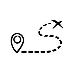 Hand Drawn Map Distance Measuring Icon Doodle Map