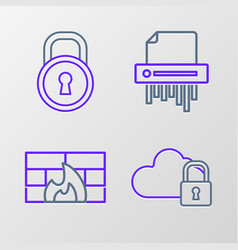 Set Line Cloud Computing Lock Firewall Security