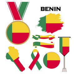 Elements Collection With The Flag Of Benin Design