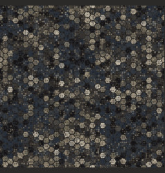 Hexagonal Black Desert Camouflage Seamless Pattern