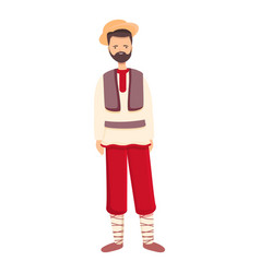 Romanian Man In National Clothes Icon Cartoon