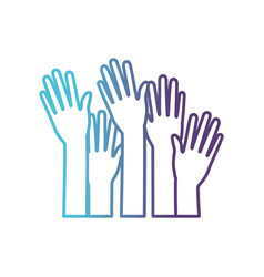 Set Several Arms Hands Gesture On Gradient Color