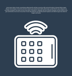 Blue Line Wireless Tablet Icon Isolated