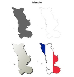 Manche Lower Normandy Outline Map Set