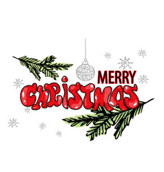 Merry Christmas Hand Drawn Lettering Banner