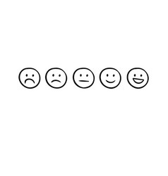 Set Of Rating Emotion Faces Simple Doodle Hand