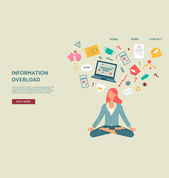 Information Overload Banner - Cartoon Woman