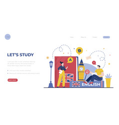 Hand Drawn Flat English School Landing Page