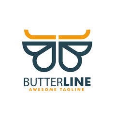 Logo Butterfly Line Art Style