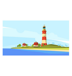 Marine Coast Landscape With Lighthouse Ocean