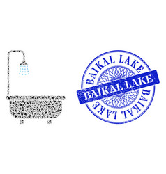 Distress Baikal Lake Stamp Seal And Triangle