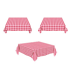 Empty Red And White Checkered Tablecloth