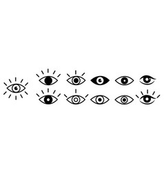 Eye Icon Set Eyesight Symbol Retina Scan