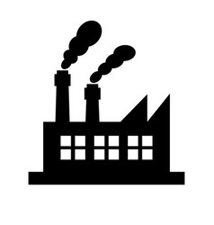 Factory And Emissions From Smoke Silhouette Icon