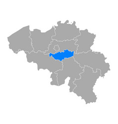 Map Walloon Brabant In Belgium