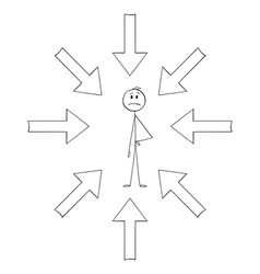 Arrows Targeting Or Pointing At Unhappy Person