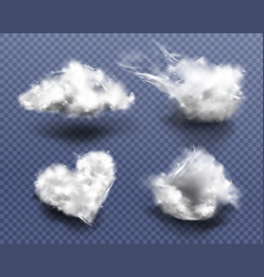 Cotton Wool Pieces In Shape Cloud And Heart