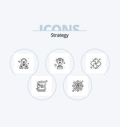 Strategy Line Icon Pack 5 Icon Design Meeting