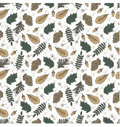 Autumn Seamless Pattern With Hand Drawn Fall