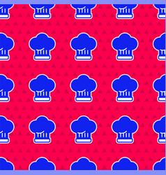 Blue Chef Hat Icon Isolated Seamless Pattern