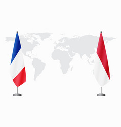 France And Monaco Flags For Official Meeting