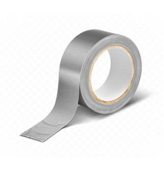 Gray Silver Duct Roll Adhesive Tape Realistic