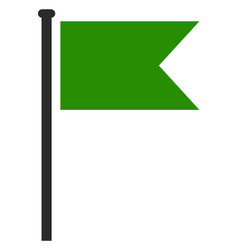 Green Flag Icon Pin Pole Color Symbol