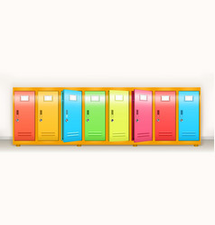 Colorful Lockers School Or Gym Changing Room