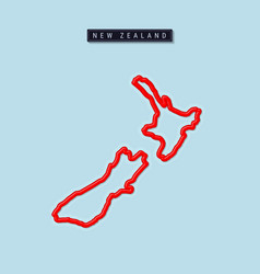 New Zealand Bold Outline Map