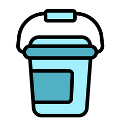 Cement Bucket Icon Flat