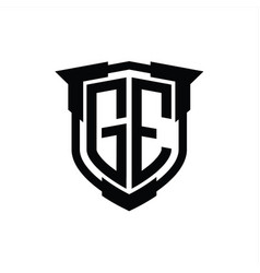 Ge Logo Monogram Letter With Shield Shape Design