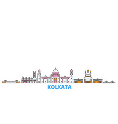 India Kolkata Line Cityscape Flat Travel