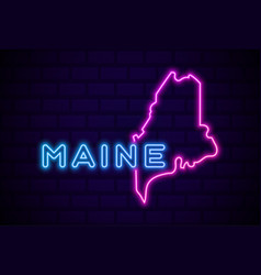 Maine Us State Glowing Neon Lamp Sign Realistic