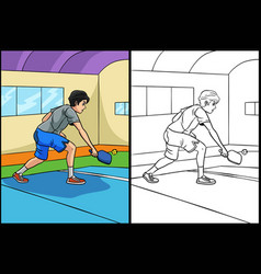 Pickleball Coloring Page Colored