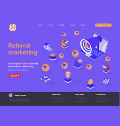 Referral Marketing Isometric Landing Page