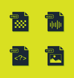 Set Png File Document Tiff Php And Wav Icon