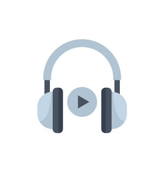 Video Play Headphones Icon Flat Music