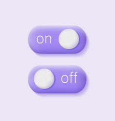 3d On And Off Toggle Button Purple Slide Bar Icon