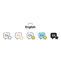 English Line Icon In Different Styles Bicolor