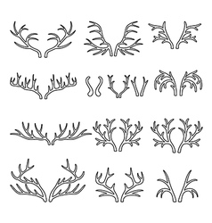 Deer antlers black silhouettes Royalty Free Vector Image