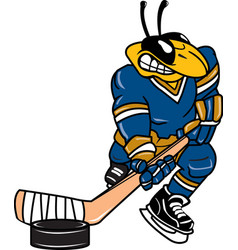 Yellow Jacket Sports Logo Mascot Hockey