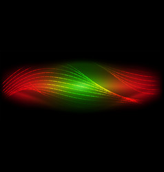 A Red Green And Yellow Wave On A Black