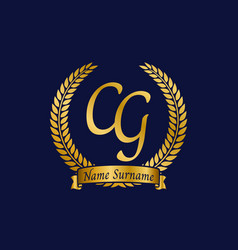 Initial Letter C And G Cg Monogram Logo Design